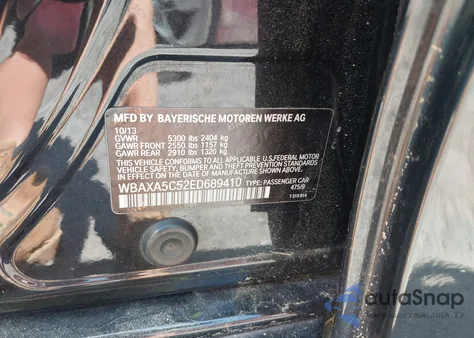 2014 BMW 535D from USA, damaged, VIN WBAXA5C52ED689410